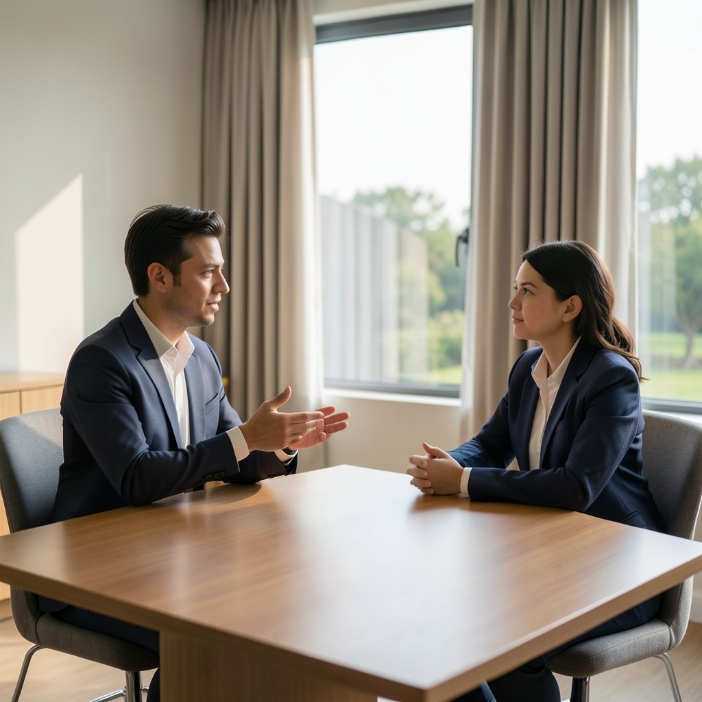 Probeinterview für eine Verkaufsstelle